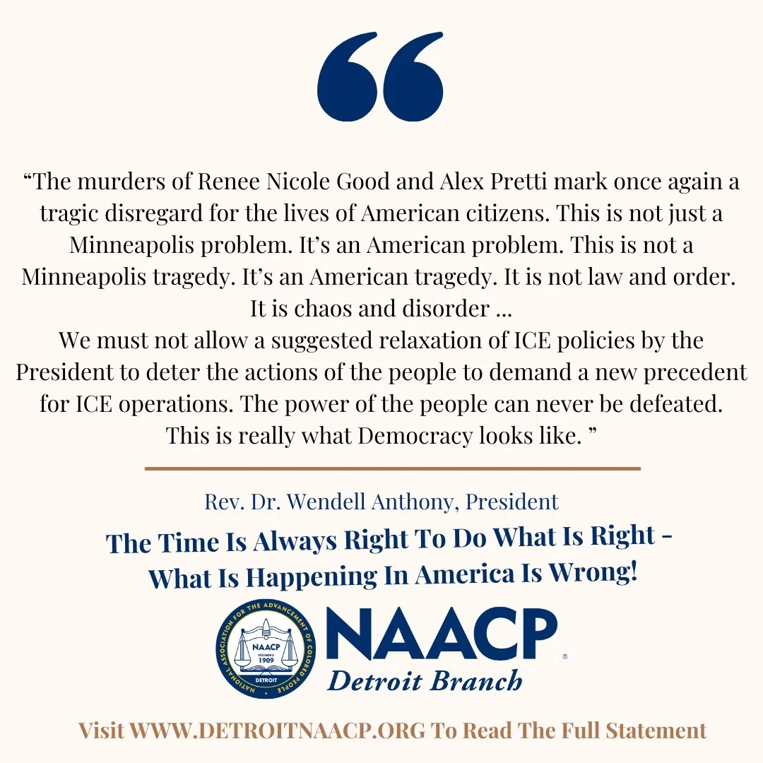 PRESS STATEMENT - THE TIME IS ALWAYS RIGHT TO DO WHAT IS RIGHT - WHAT IS HAPPENING IN AMERICA IS WRONG