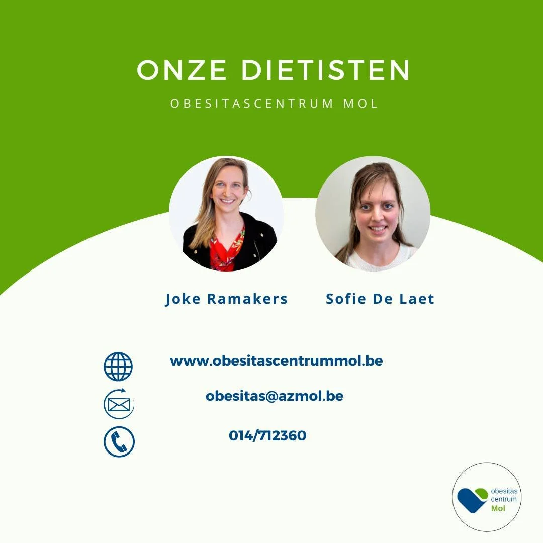 Deze week maken we kennis met de 2 di&euml;tisten Joke Ramakers en Sofie De Laet.
Zij begeleiden je gedurende heel je traject.Tijdens de consultaties delen ze hun kennis aan zowel pati&euml;nten die zonder ingreep willen vermageren als aan zij die ki
