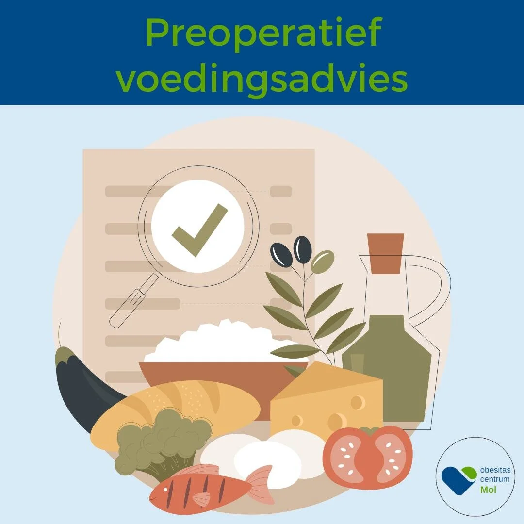Bij deze groepssessie komen volgende aspecten uitgebreid aan bod: 

- Twee weken voor de operatie volg je een preoperatief dieet waarbij vooral de lever in volume afneemt en het buikvet afneemt.
- Na een overgewichtsoperatie zal je levenslang vitamin