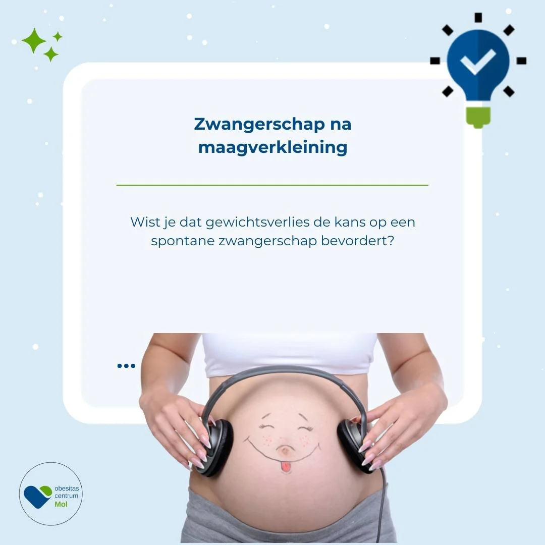 De kans op een spontane zwangerschap daalt naar mate de BMI toeneemt. Ook zijn er meer risico's verbonden aan deze zwangerschap: zowel voor baby als voor moeder, o.a. meer risico op een moeilijke bevalling.

Verlies je gewicht (met of zonder) ingreep
