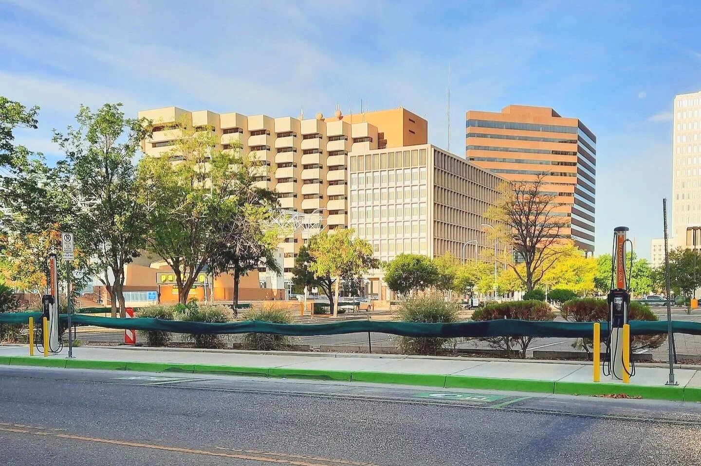 2 CT4000 ChargePoint EV charging stations at 3rd & Marquette Ave in Albuquerque