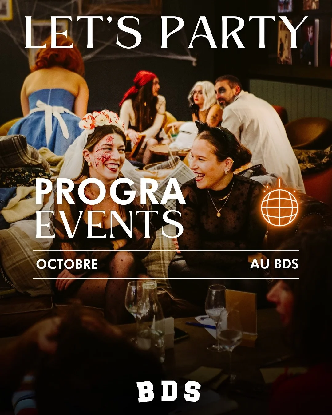 PROGRAMMATION EVENTS OCTOBRE 🎃📀

Du bon son et des frissons tout le mois avec une progra aussi festive que monstrueuse : Afterworks, 1 an du BDS Saint-Brieuc &amp; le retour de la soir&eacute;e BDS Nightmare pour Halloween ! 🎶🎶🎶&nbsp;🎂👻

Que c