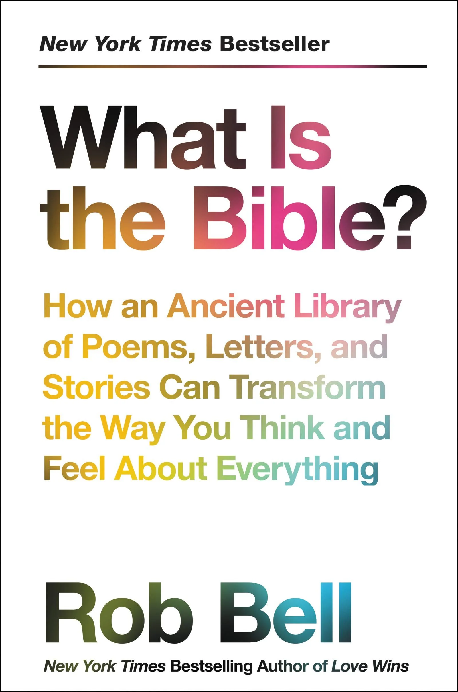 Written almost like a poem, Rob Bell helps pull apart several nuances of how we read biblical literature and effectively detoxifies interpretations or biases many of us bring to the text. This book helps simplify what the bible is and how we're meant