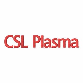 CSL Plasma logo in red text on a white background.