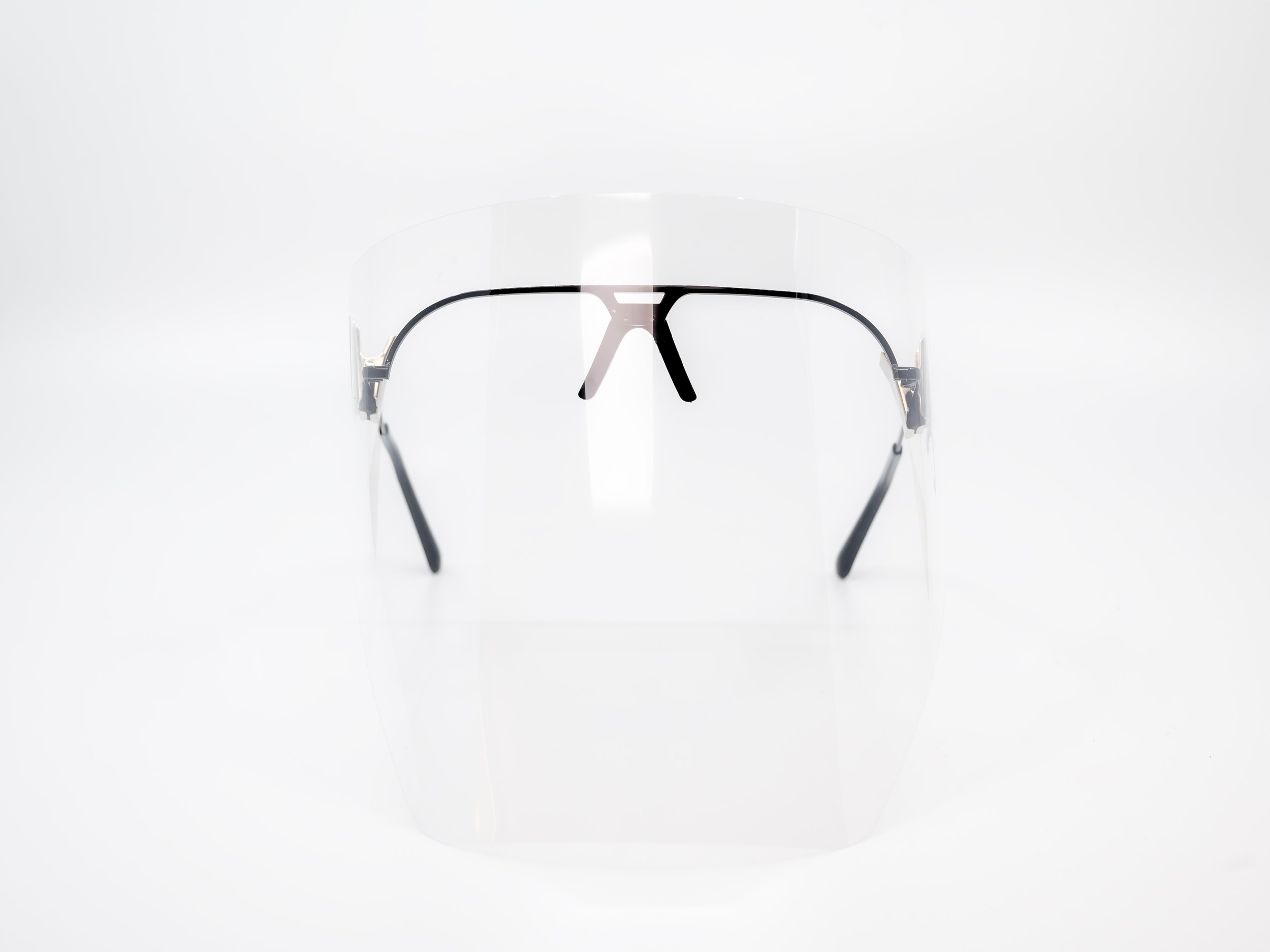 Black Designer Lightweight Wire Metal Support Frame with Pro-Tex Face Shield