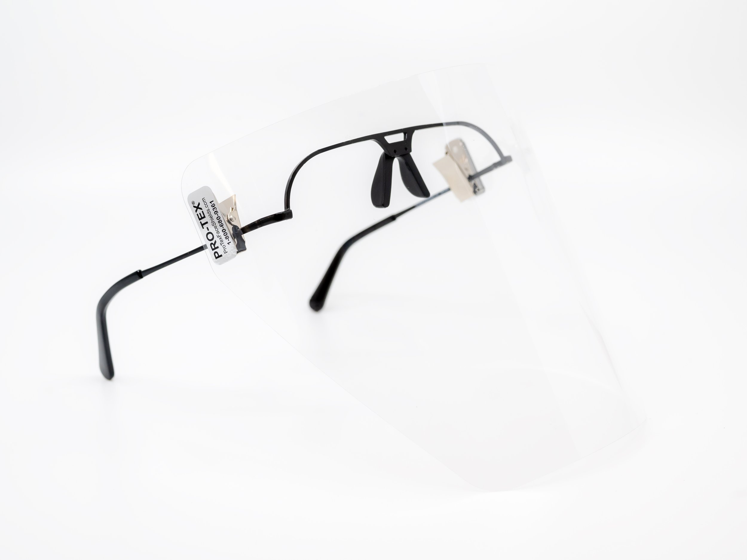 Black Designer Lightweight Wire Metal Support Frame with Pro-Tex Face Shield