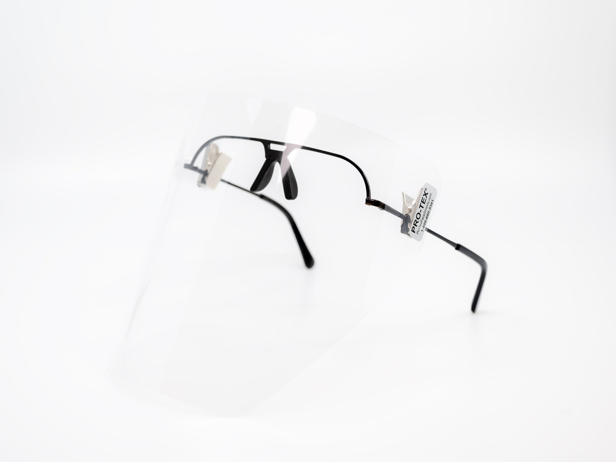 Black Designer Lightweight Wire Metal Support Frame with Pro-Tex Face Shield