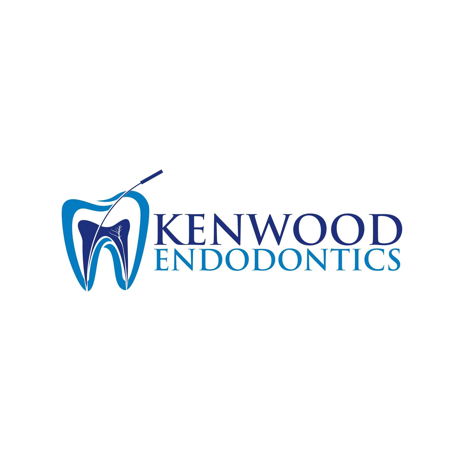 Kenwood Endodontics logo with a stylized tooth and dental tool accent.