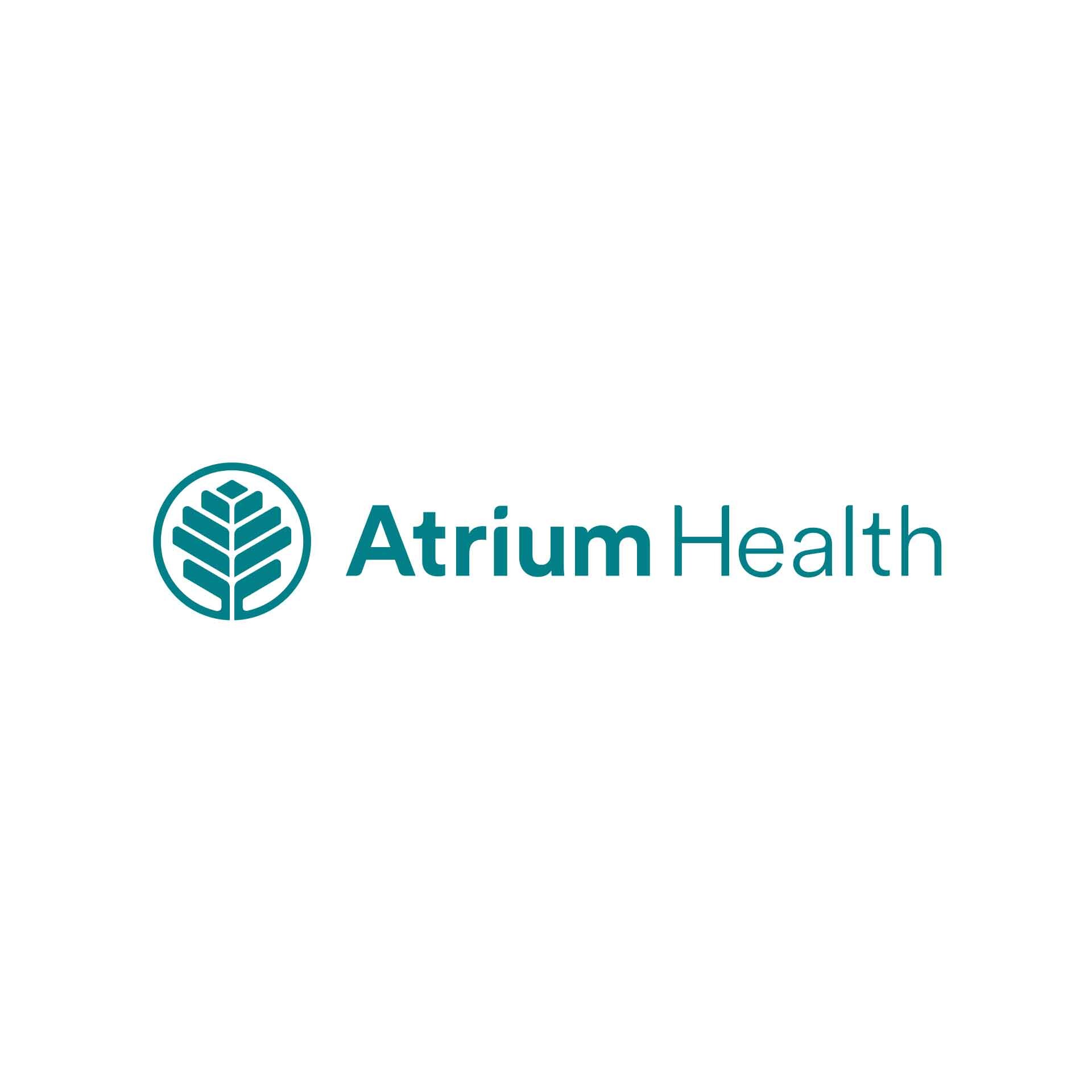 Atrium Health logo with a stylized leaf icon