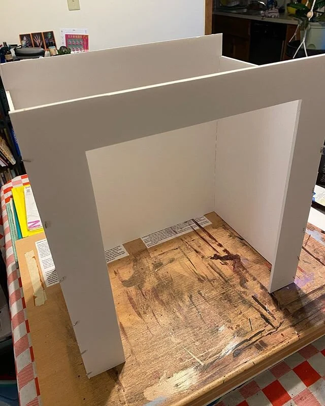 There might be something brewing in the studio....
And it&rsquo;s also times like these I&rsquo;m glad I hoard art supplies and just happened to have some foamcore laying around. It&rsquo;s an ingrained theater-hoarding habit that&rsquo;s really hard