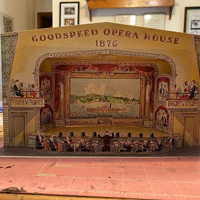 Look! My Quarantine Project of &ldquo;Put together all those paper models you&rsquo;ve been collecting for years&rdquo; has reached completion with The Goodspeed Opera House! This was a nice, easy one. It features an oleo drop and a scene from Uncle 