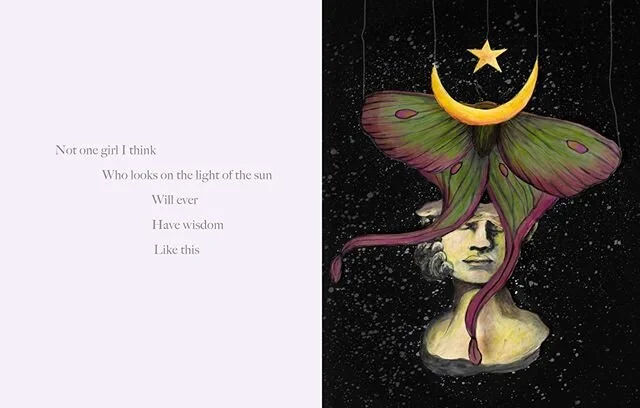 Here&rsquo;s my second project for the Career Development class with @visualartspassage. This is an illustration for a poetry fragment from &ldquo;If Not, Winter,&rdquo; by Sappho as translated by Anne Carson. .
This is mixed media of watercolor, wat