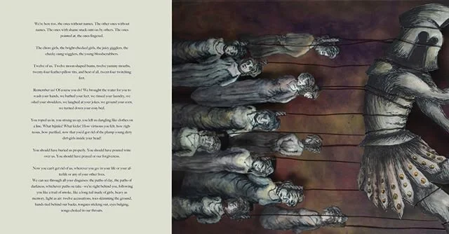 Here&rsquo;s my final illustration project for @visualartspassage Career Development course with @schundley - an illustration for @therealmargaretatwood &lsquo;s &ldquo;The Penelopiad,&rdquo; with the Twelve Maids haunting Odysseus through all of his
