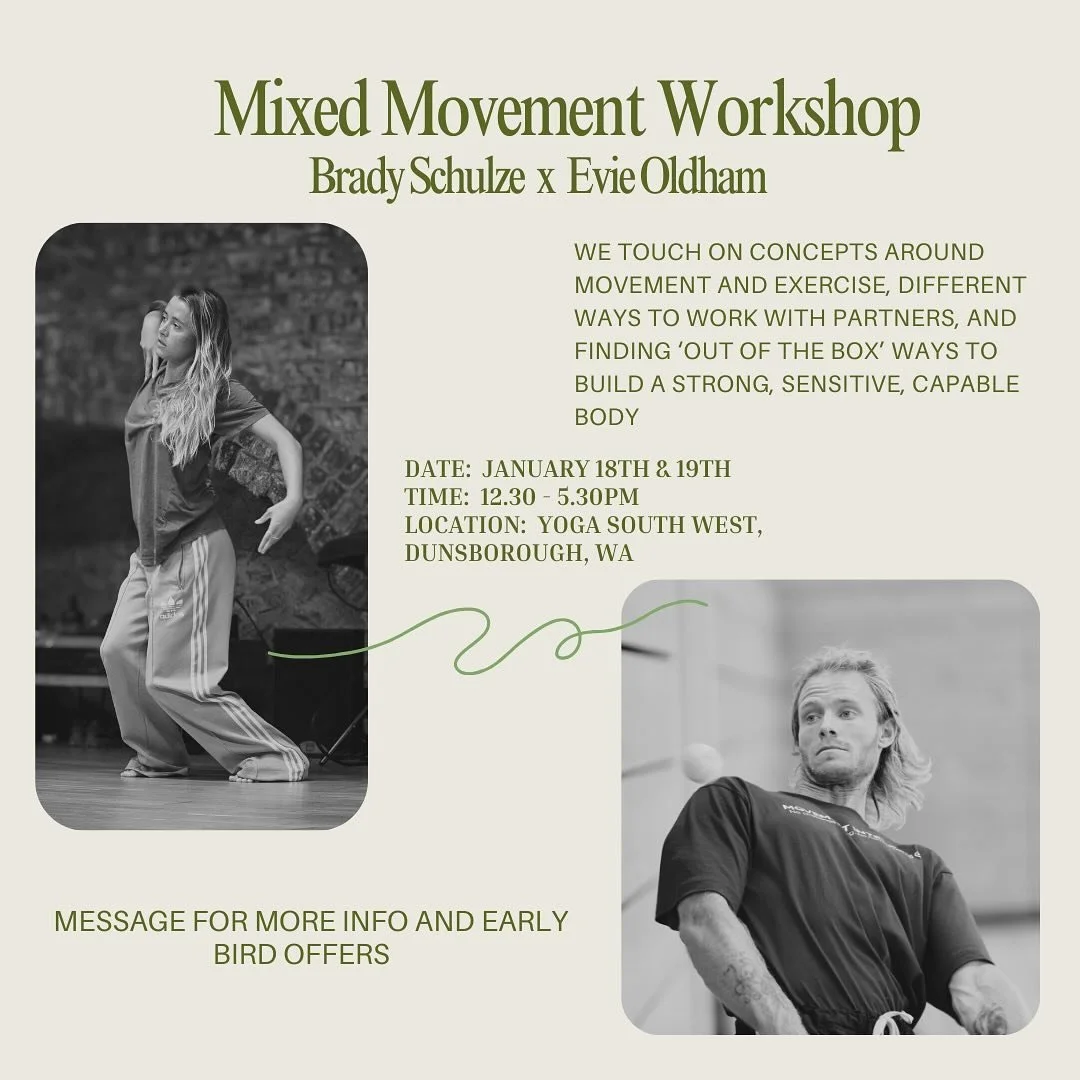 !! Mixed Movement workshop 2025 !! This is gonna be such a fun weekend exploring so many movement principles, refining and re-defining what movement means to you! So, JOIN US on January 18 &amp; 19th at the beautiful @yogasouthwest. Bookings open soo
