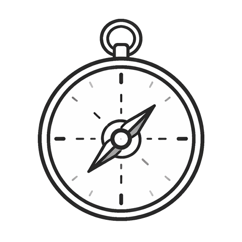 A drawing of a compass representing the Pre-Engaged relationship stage