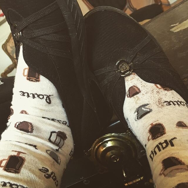 Espresso grounds on my coffee socks. That&rsquo;s appropriate. Can I make you something? ☺️
We&rsquo;re here Tu-Sat: 8-5 (closed noon-1 for lunch)
☕️☕️☀️☀️☕️☕️☀️☀️☕️☕️
#baristalife #cafelife #espresso #coffee #specialtycoffee #local #smallbusiness