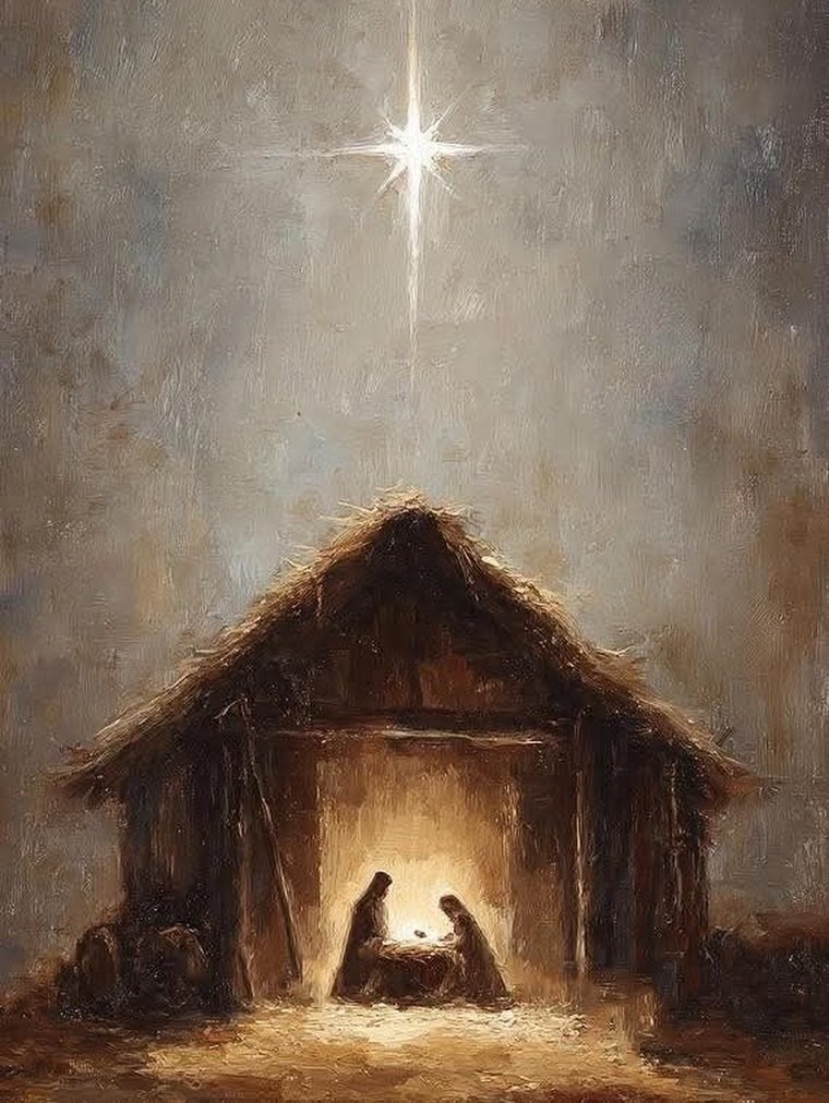 In the Waiting

The world was holding its breath that night&mdash;
stars stitched into silence,
history paused between promise and fulfillment.

Mary waited with a heart full of wonder,
carrying Heaven beneath her ribs,
trusting the God who chose the