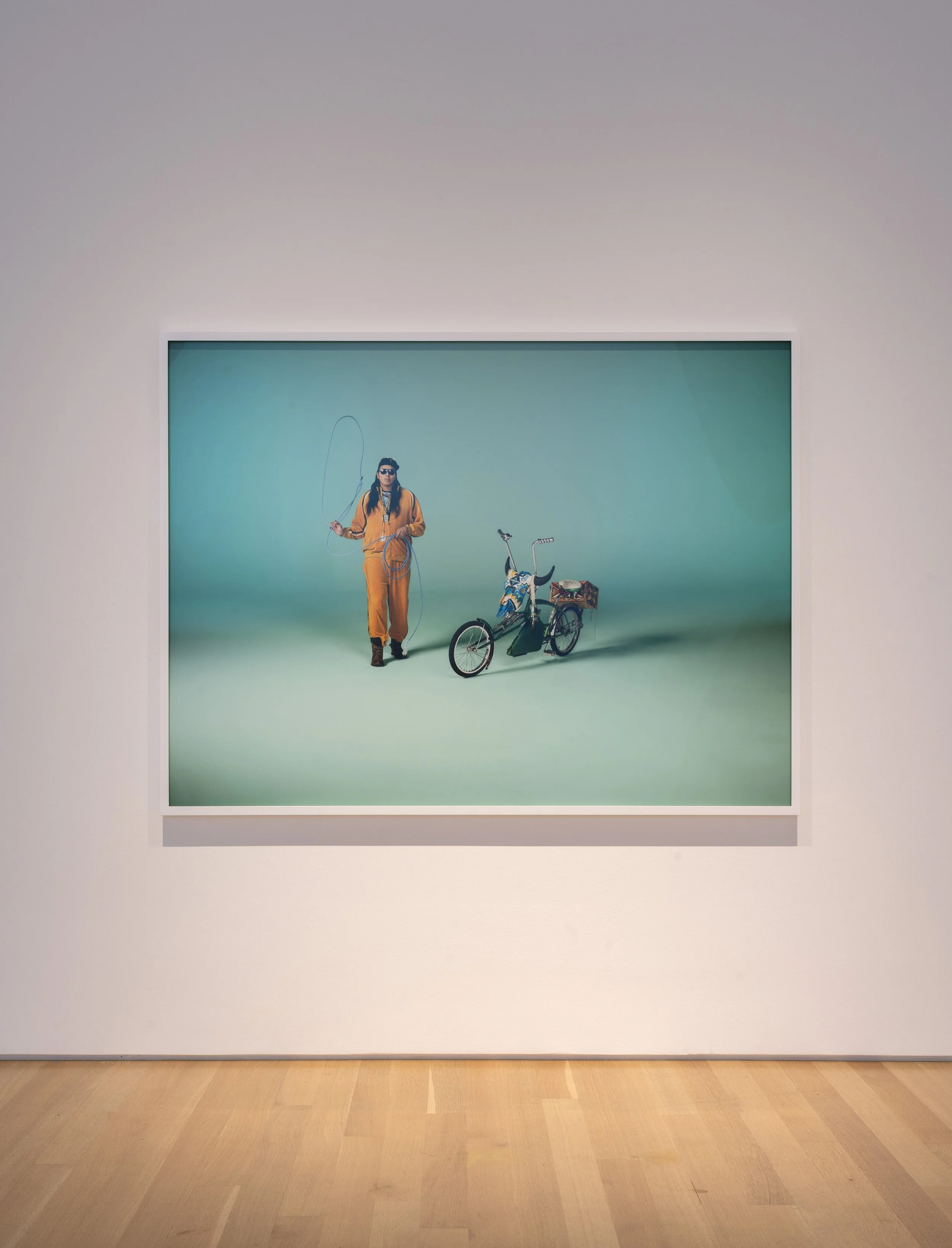 Installation view of "Hip Hop NDN," at "New Chapter," Nerman Museum of Contemporary Art, Johnson County Community College, Overland Park, KS, 2023. Photo: EG Schempf