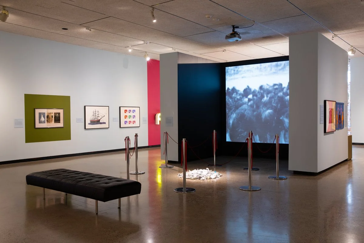 Installation view of "Buffalo Bone China," at "Crying Over Spilt Tea," Winnipeg Art Gallery, Winnipeg MB, 2025. Photo credit: Lianed Marcoleta, courtesy of WAG Qaumajuq.