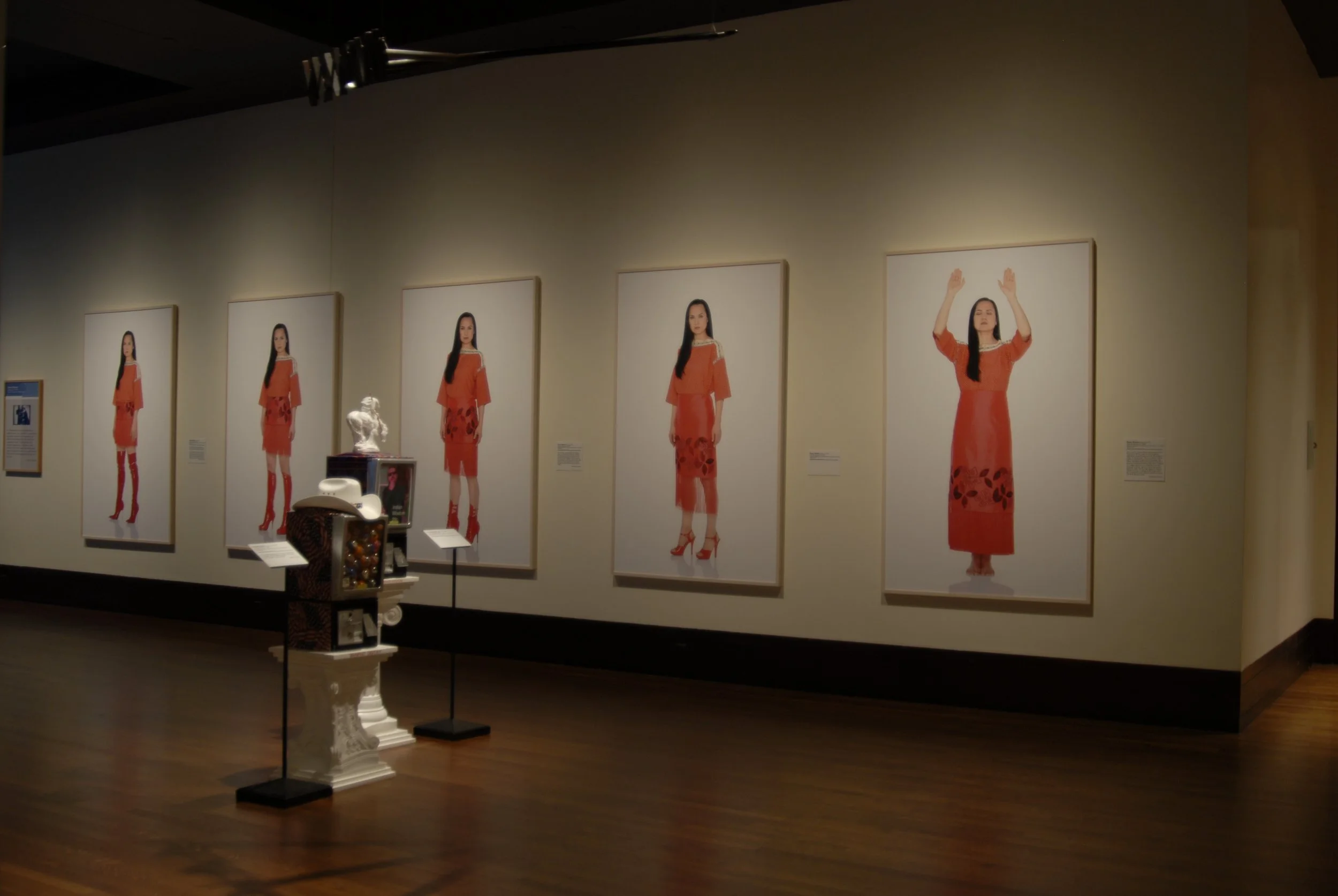 Installation view of "Onto the Red Road," at "Diversity and Dialogue: The Eiteljorg Fellowship for Native American Fine Art 2007," Eiteljorg Museum,  Indianapolis IN, 2007.