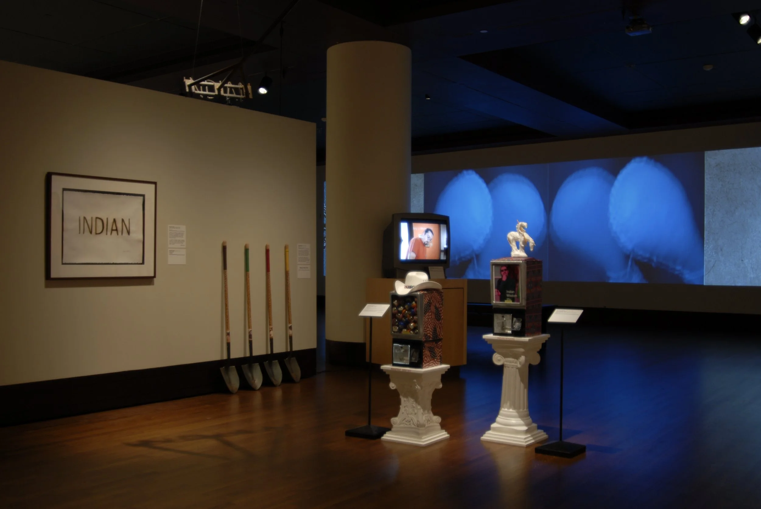 Installation view of "Rattle," at "Diversity and Dialogue: The Eiteljorg Fellowship for Native American Fine Art 2007," Eiteljorg Museum,  Indianapolis IN, 2007.