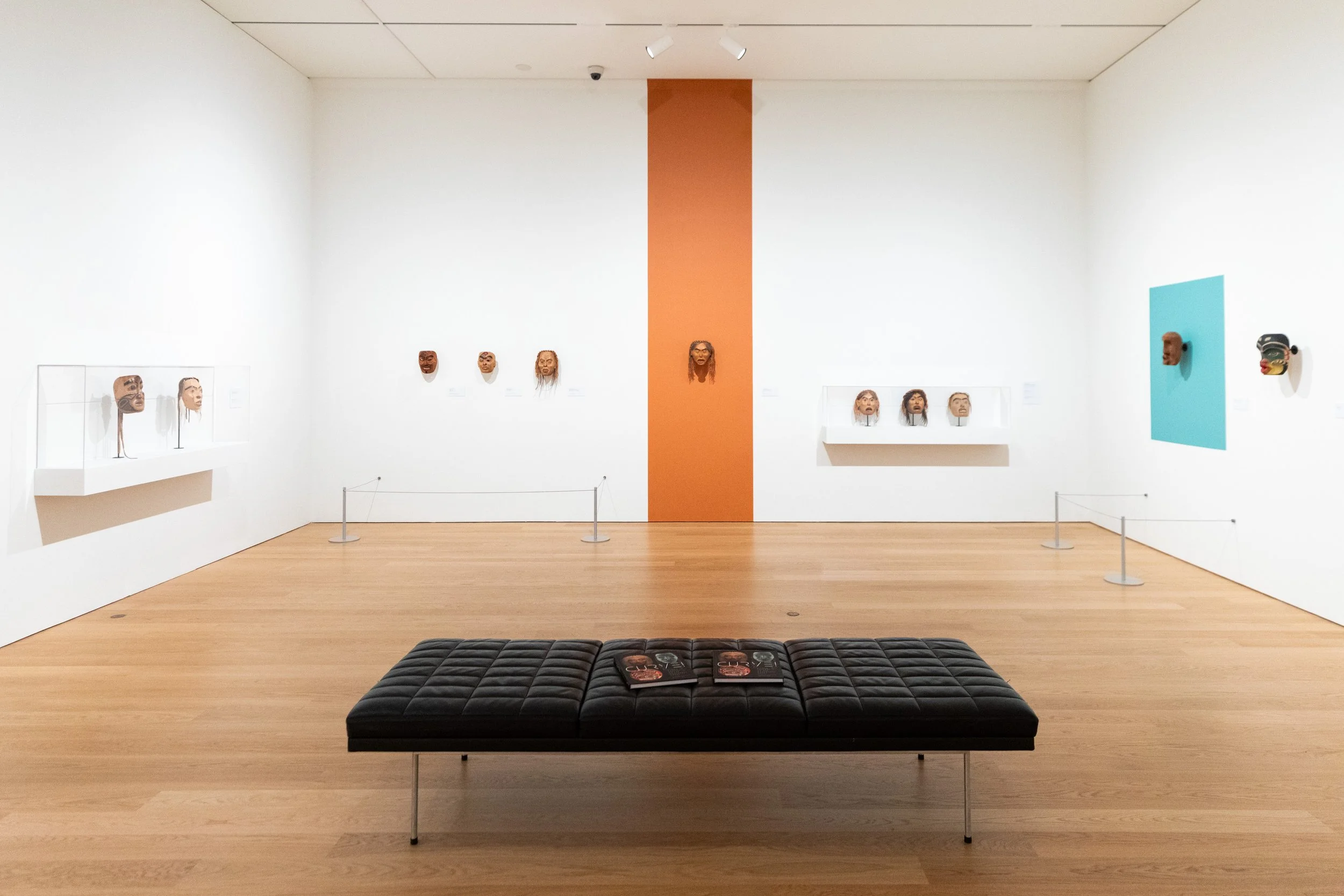 Installation view of "Curve! Women Carvers on the Northwest Coast," Audain Art Museum, Whistler, Canada, 2024. Photo: Oisin McHugh Photo.