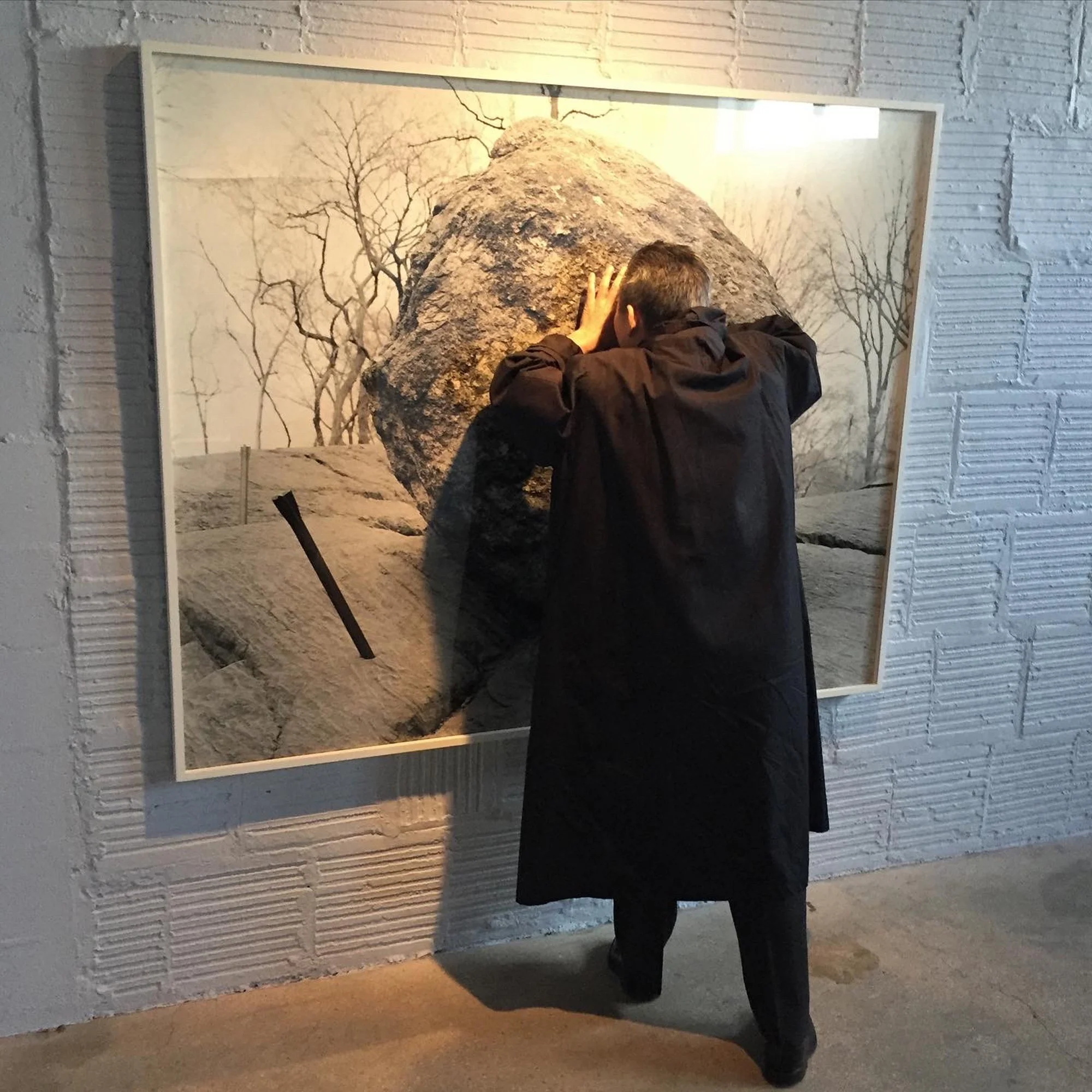 Mikio looking at my work, Noguchi Museum 2015 5964D828-8EC8-487B-A19C-98D6232CAA11.jpg