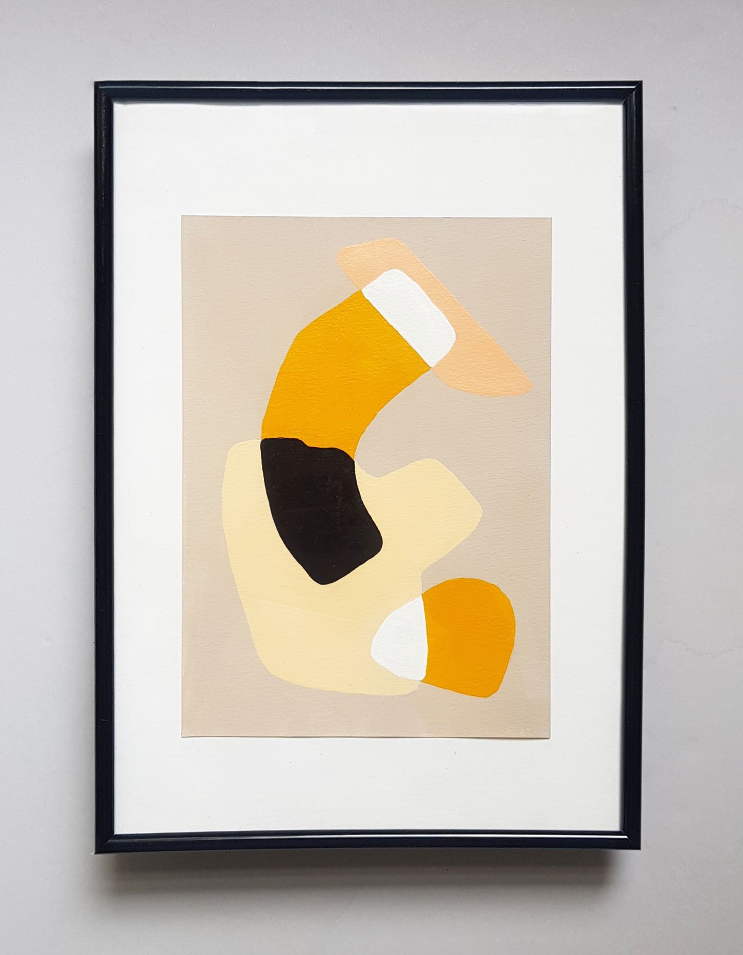 The Intersect - Mustard and Black Mini 2, A5 size, Acrylic on Paper, $70 Unframed.jpg