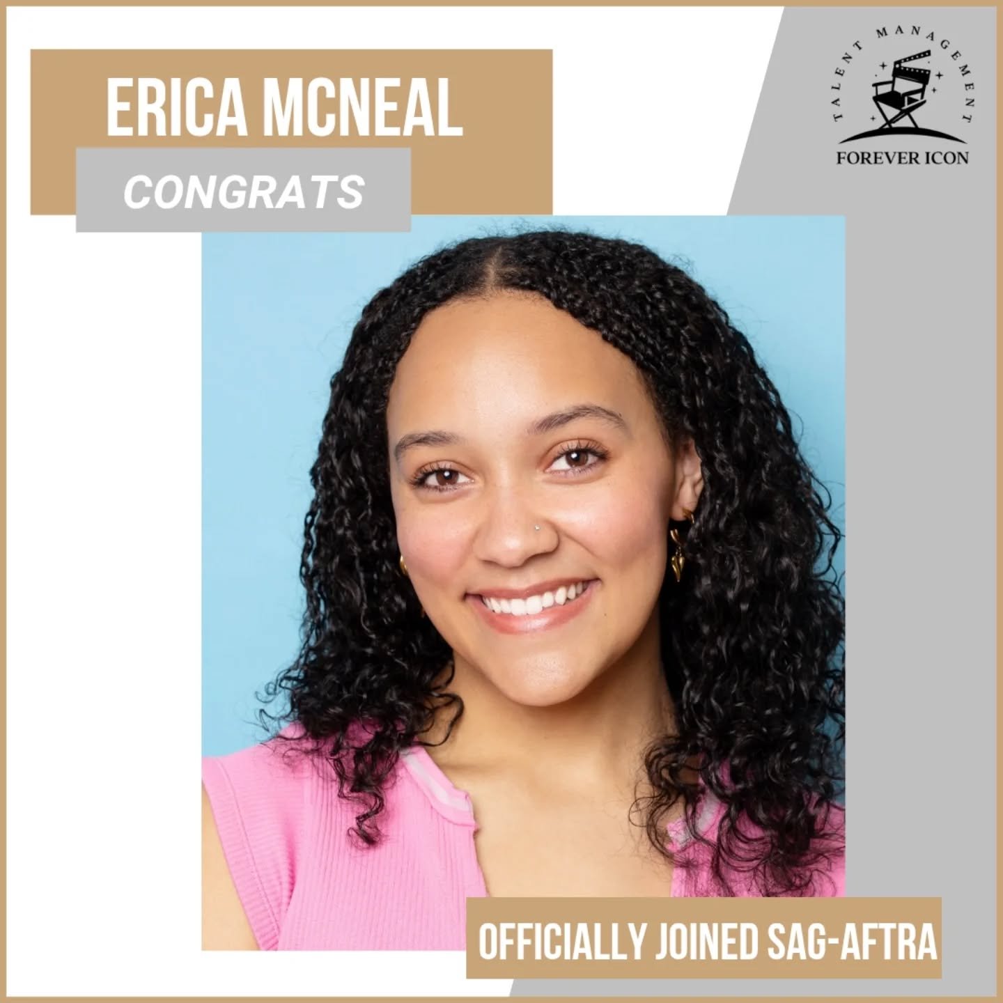 ⭐️MAJOR NEWS ALERT⭐️ Congratulations to our client Erica McNeal for officially becoming a SAG-AFTRA union member!!! @_ericaamae_ #proudmanager
