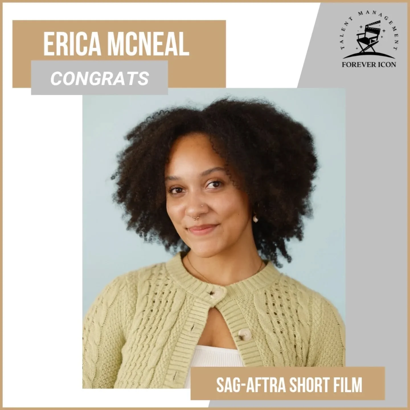 ⭐️BOOKING ALERT⭐️ Congratulations to our client Erica McNeal for booking a Lead role in a SAG Short Film! Erica will be flying to San Francisco to shoot over the next couple of weeks. Thank you to production for covering travel arrangements! #proudma