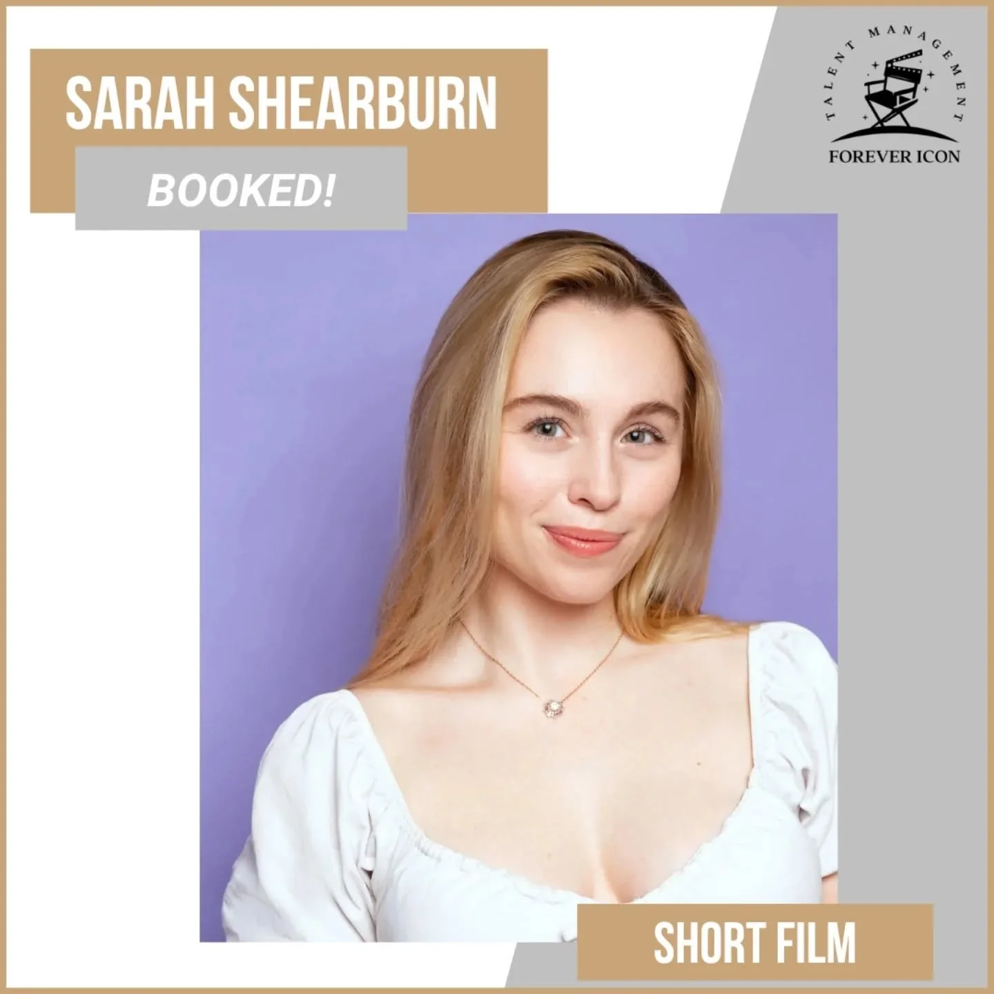 ⭐️BOOKING ALERT⭐️ Congratulations to our client Sarah Shearburn for booking a Supporting role in a cool Short Film! Sarah start rehearsals this week! #proudmanager #shortfilm @sarahshearburn