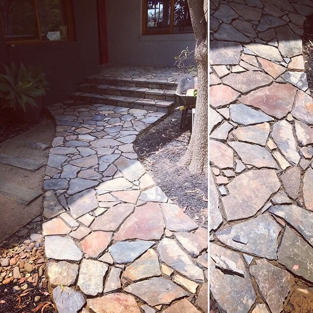 Coming along nicely #randomstonepaving #kanmantoobluestone #landscapingmelbourne