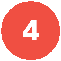 Red circular background with a large white number 4 in the center.