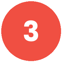Red circle with the number 3 in white