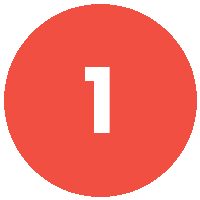 A red circular button with the number one in white in the center.