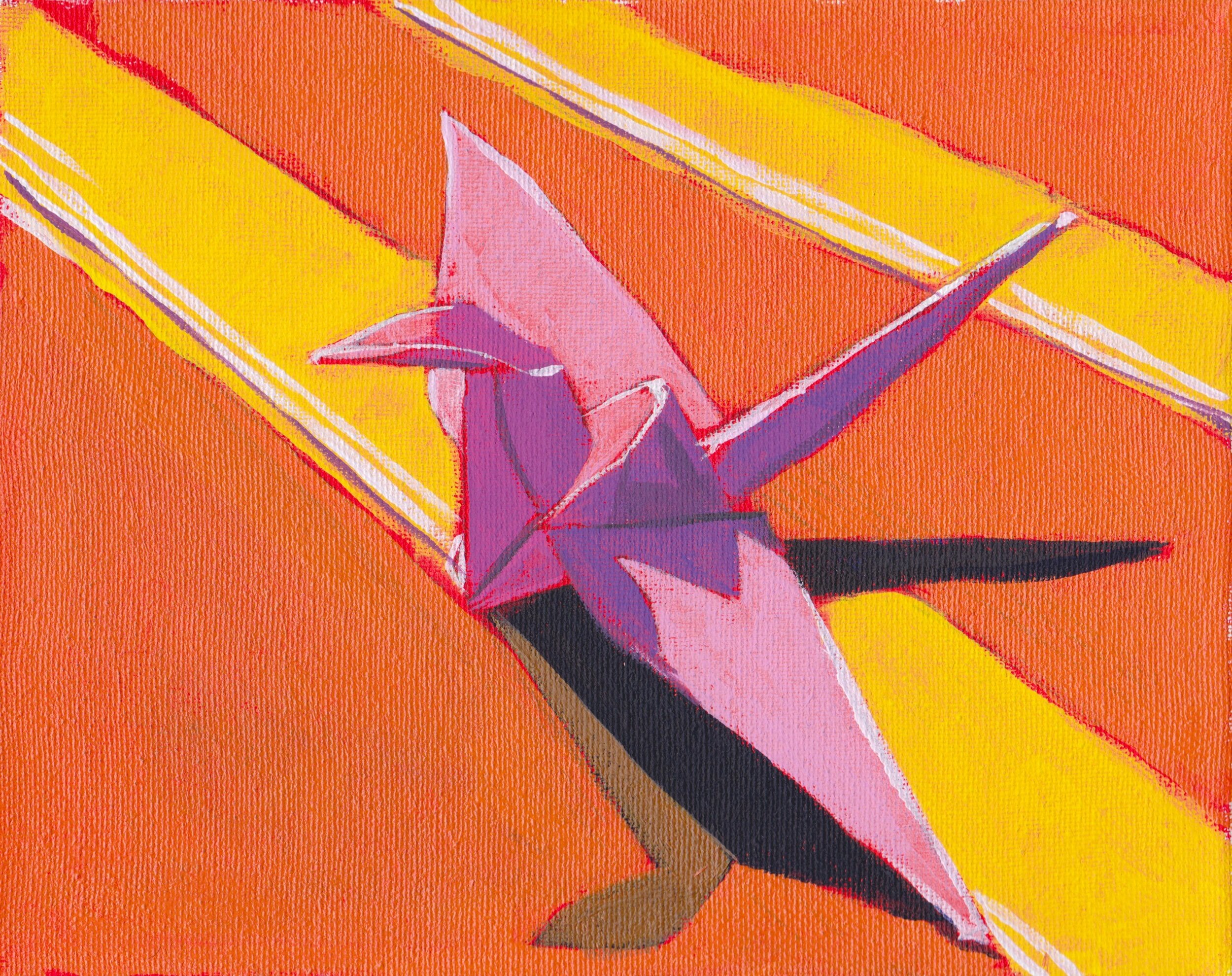 Paper Crane on Zarape (2020) — Antonio Alanís