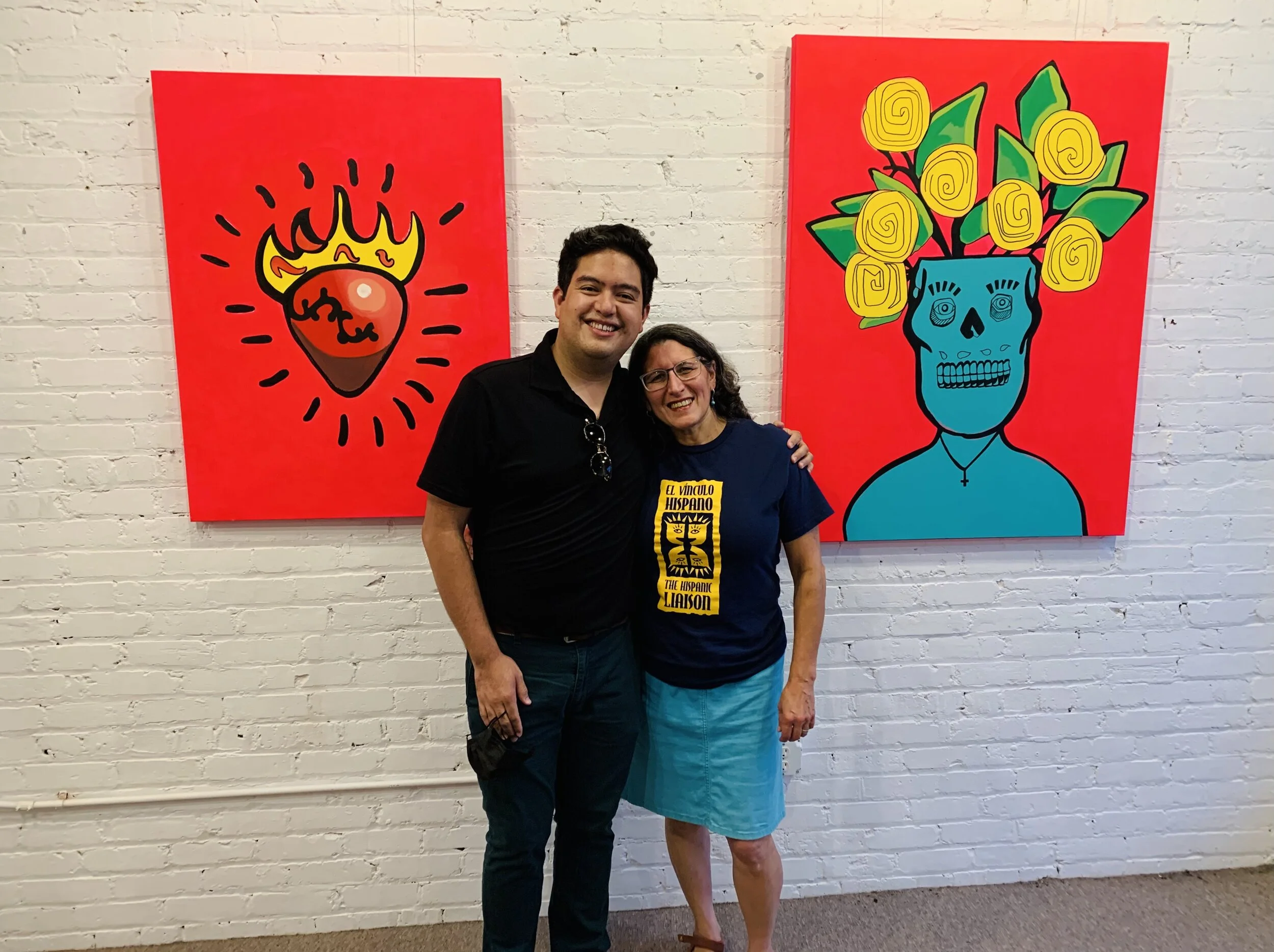 Antonio Alanis poses with Ilana Dubester at the closing of the Latinx Visual Resiliency Series