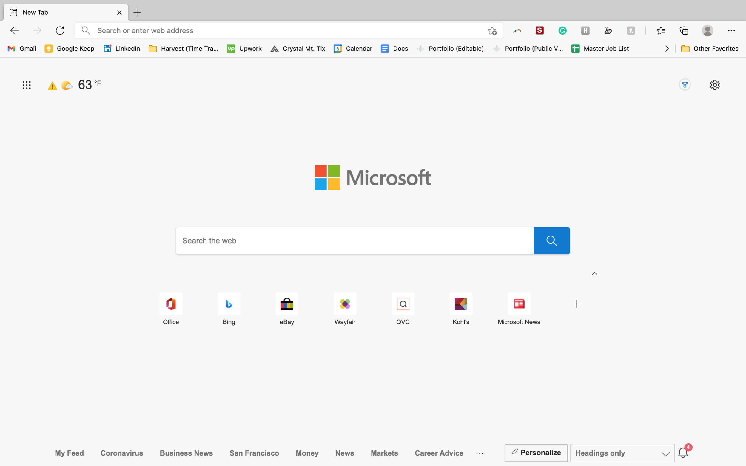 Focus Mode Edge homepage iteration