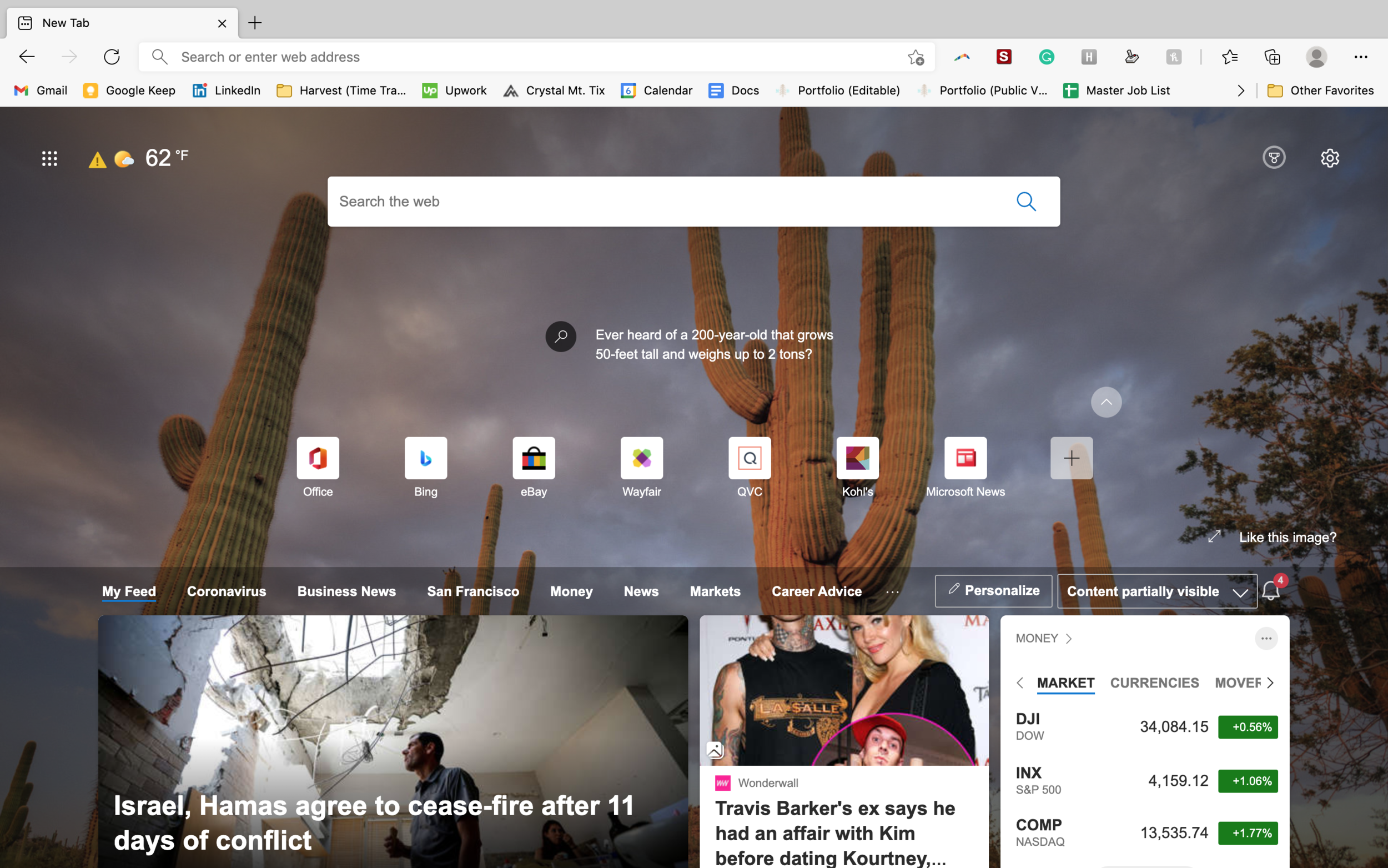 Inspirational Mode Edge homepage iteration