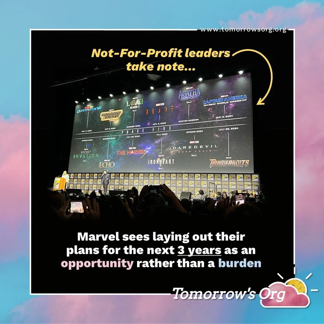 A clear path to tomorrow starts with sharing a clear, engaging plan of your future today.

Marvel Studios understands that getting the buy-in of their most rapid fans is a key foundation to keeping momentum and managing expectations.

They think care