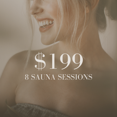 Infrared sauna session with red light therapy in Minnesota wellness studio to promote circulation, relaxation, and collagen support.