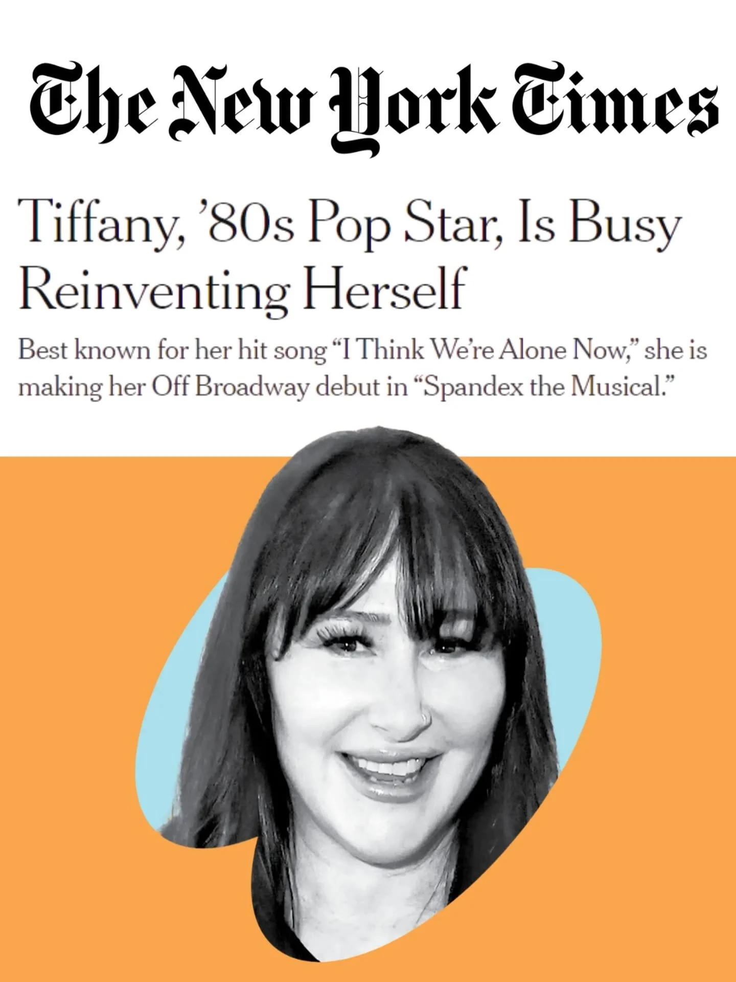New York Times: Tiffany, '80s Pop Star, Is Busy Reinventing Herself