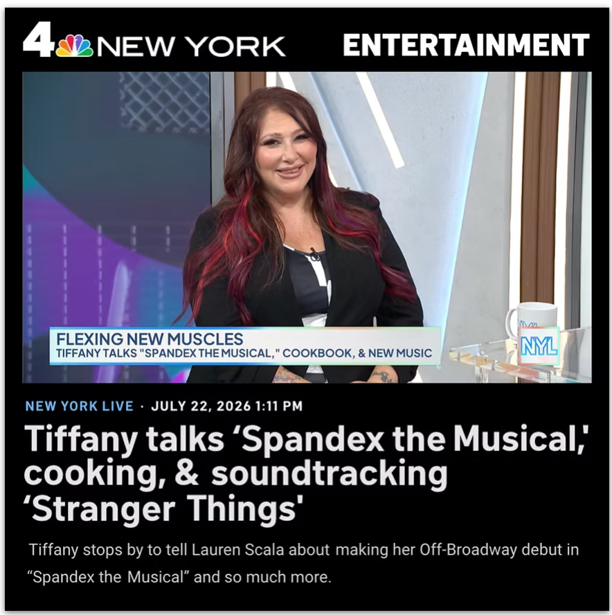 New York Live: Tiffany Talks Spandex the Musical, cooking &amp; more