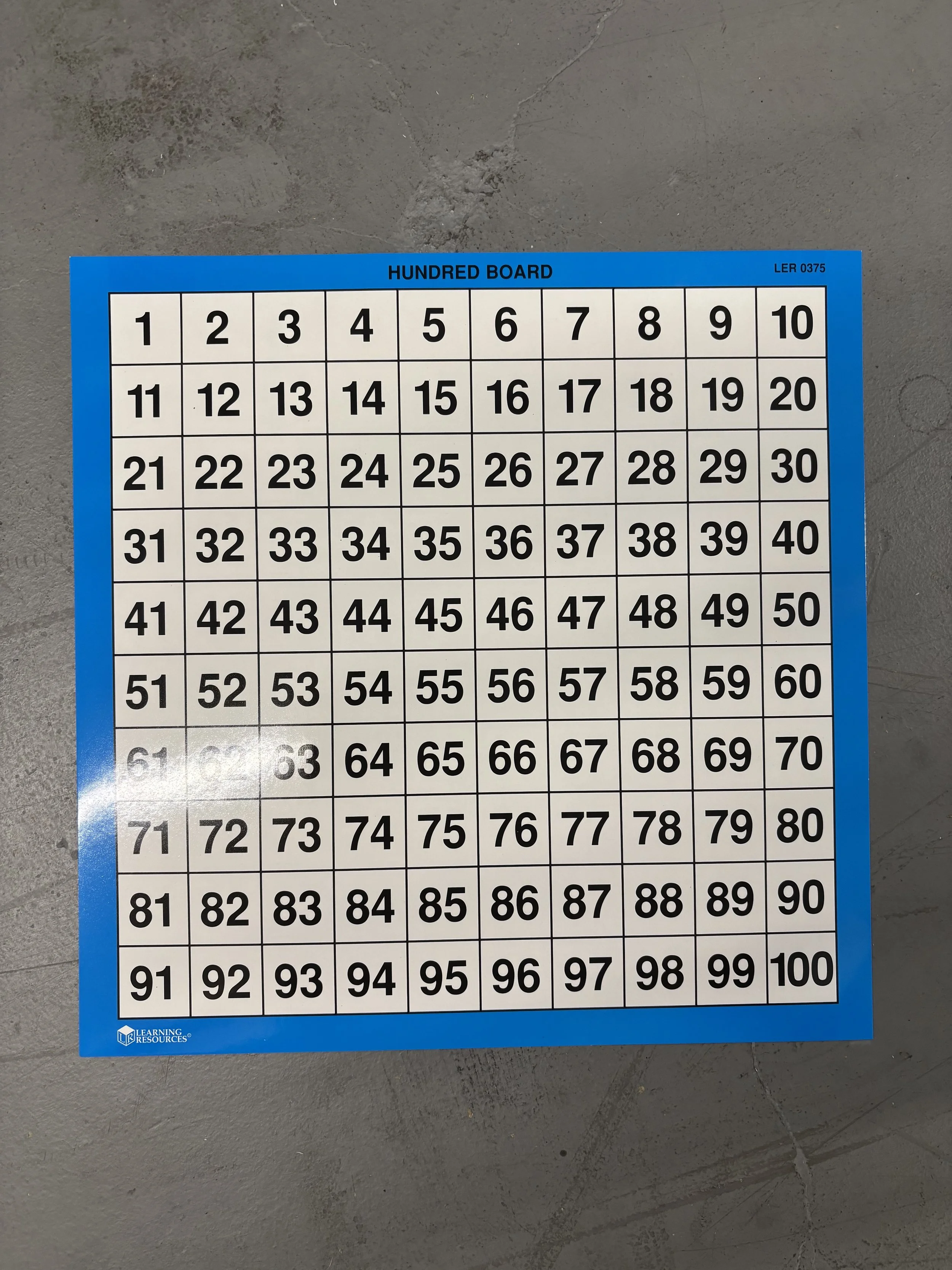 Dry Erase Hundreds Chart