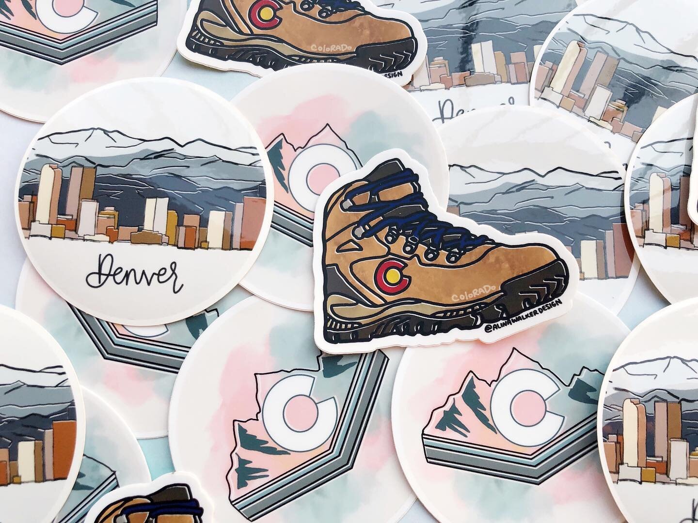 Colorado stickers!! Yesterday was Colorado&rsquo;s 145th birthday so today entry to all state parks is free!! Kinda wish I discovered that this morning instead of an hour before I have work, but it&rsquo;s still pretty cool!
.
.
.
.
#coloradoartist #