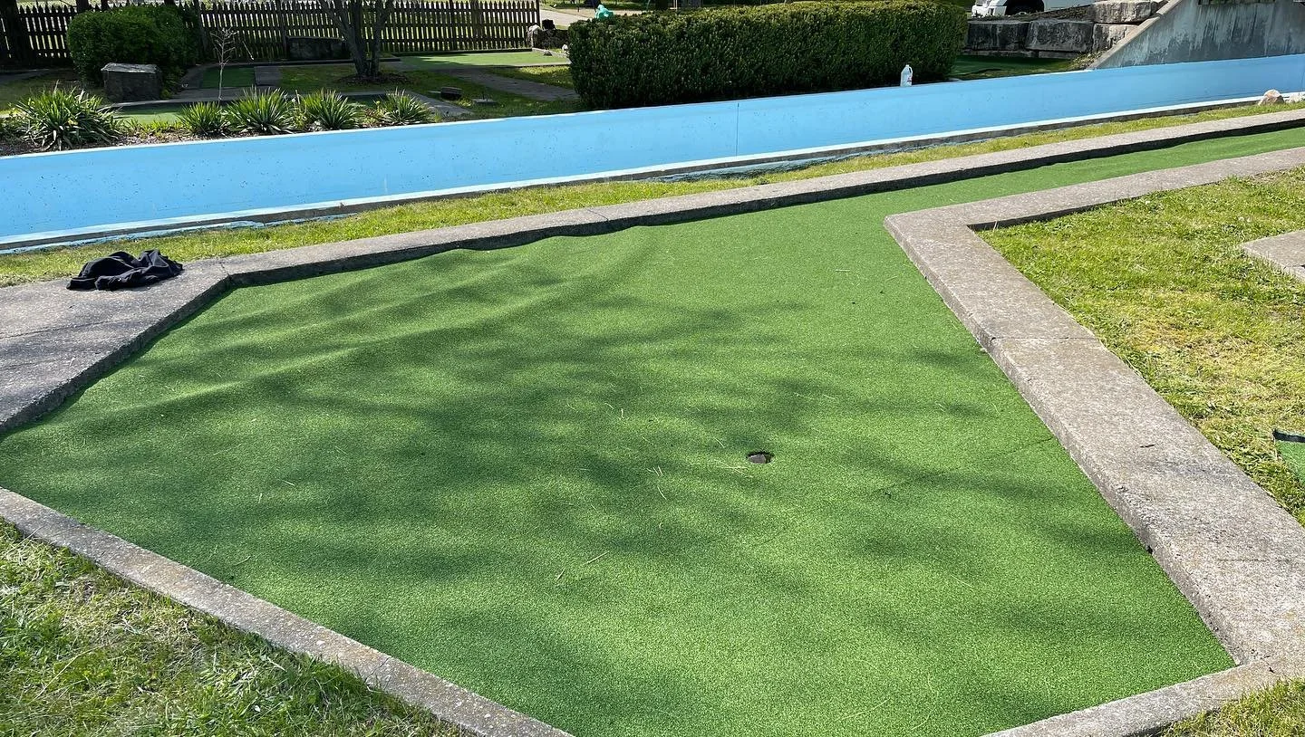 Turf replacement at the mini putt course #landscaping #hardscaping #construction #turf #artificialturf