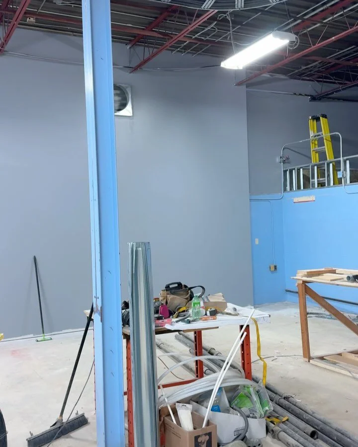 Making some progress at the new Sharkys location.