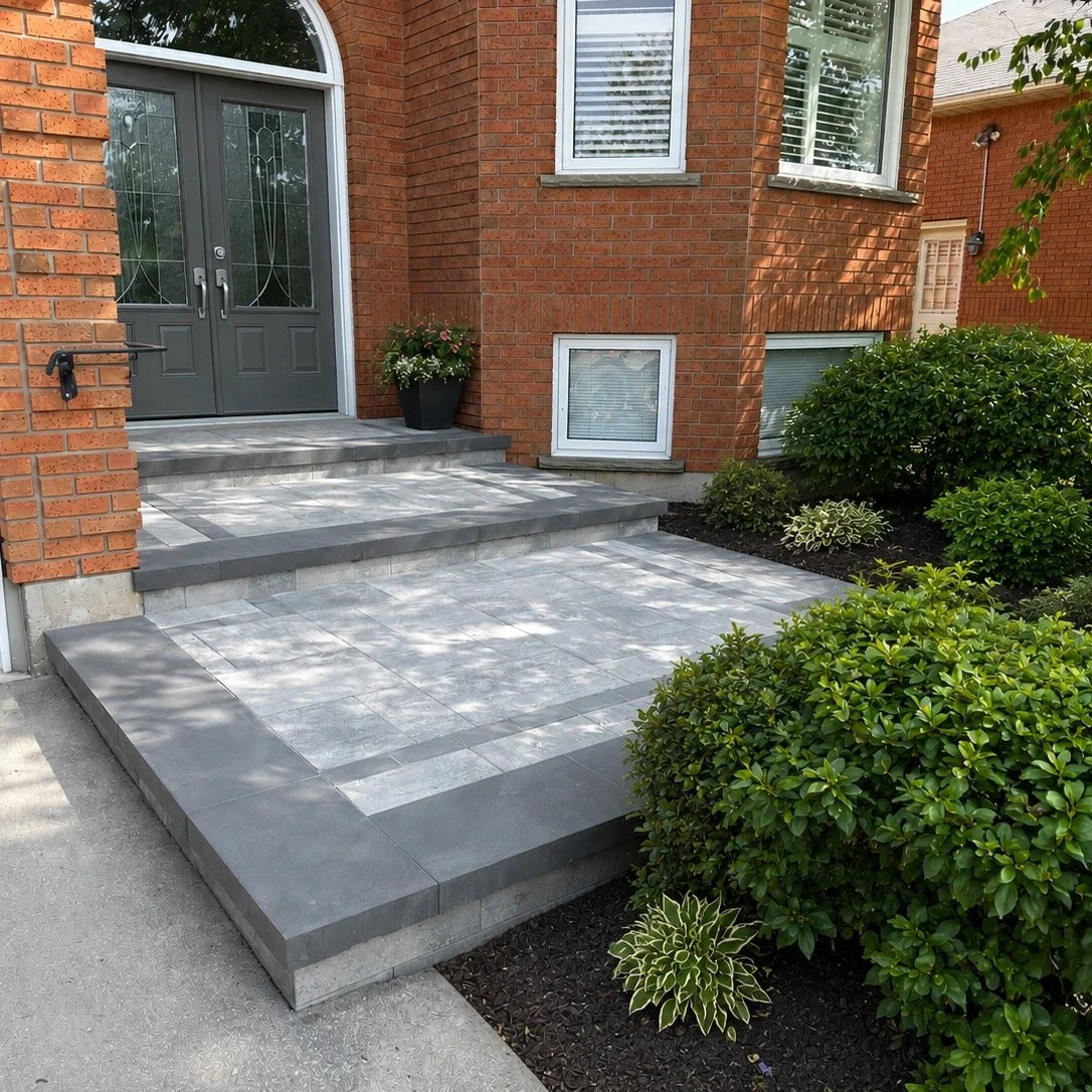 A welcoming entrance. Nothing beats large format interlock steps.