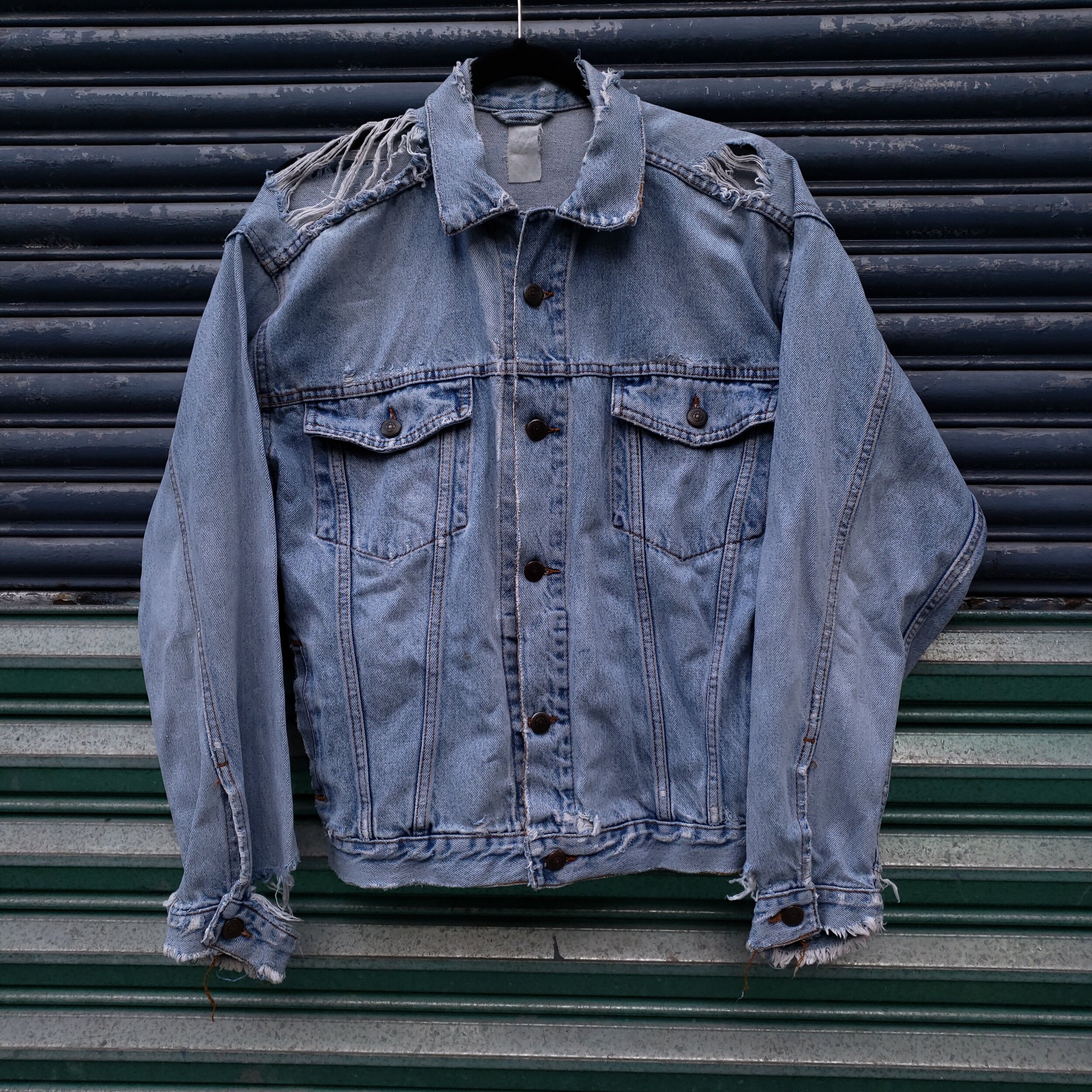 1980's Distressed Denim Trucker Jacket