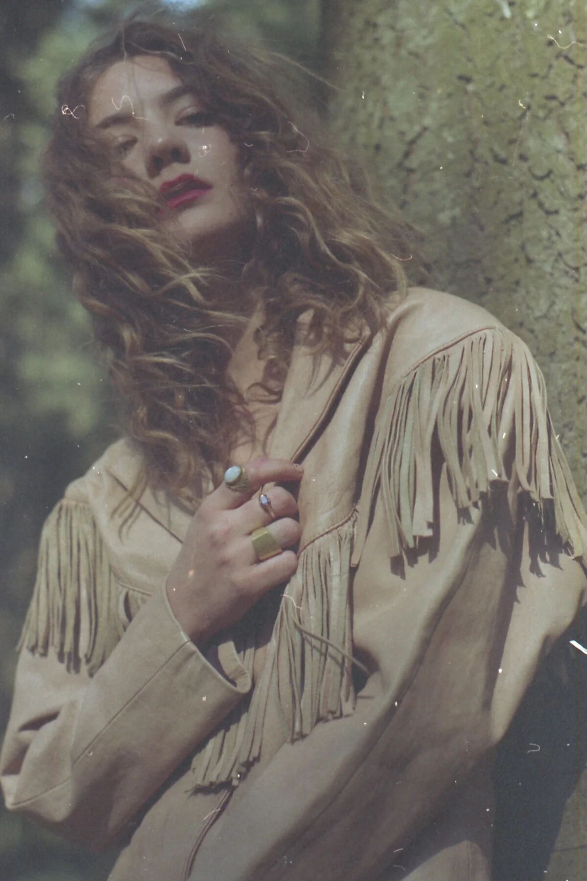 1980's Salmon Fringe Leather Jacket